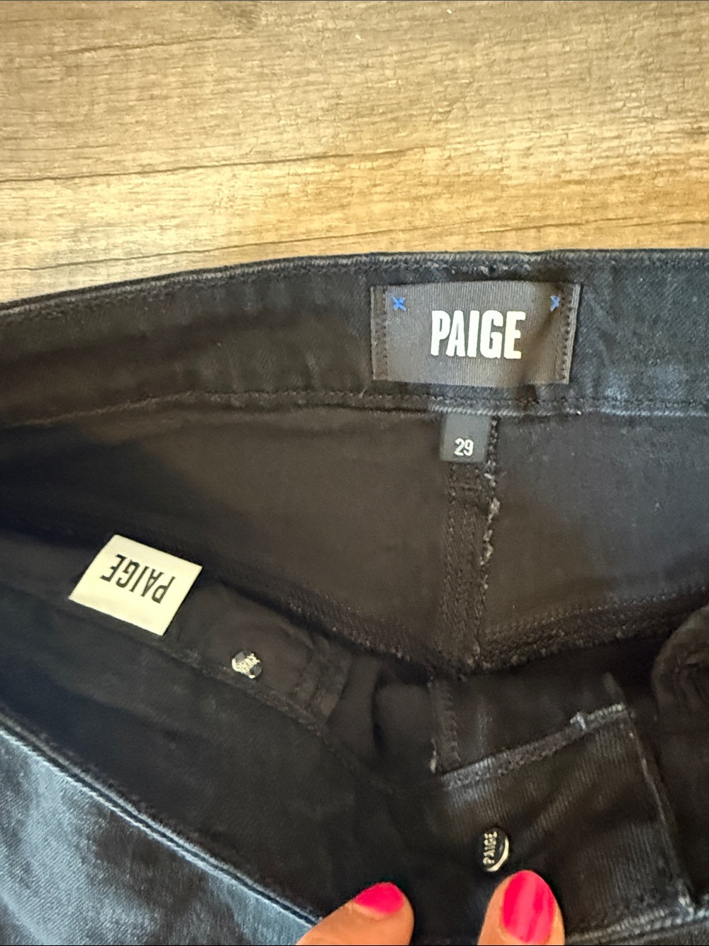 PAIGE Charlie wide leg 29 womens Black Jeans - Picture 4 of 6